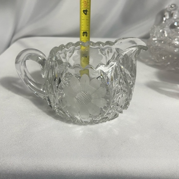 Antique American Brilliant Period Cut
Crystal Glass Sugar & Creamer Set
W/Dish - Picture 12 of 14